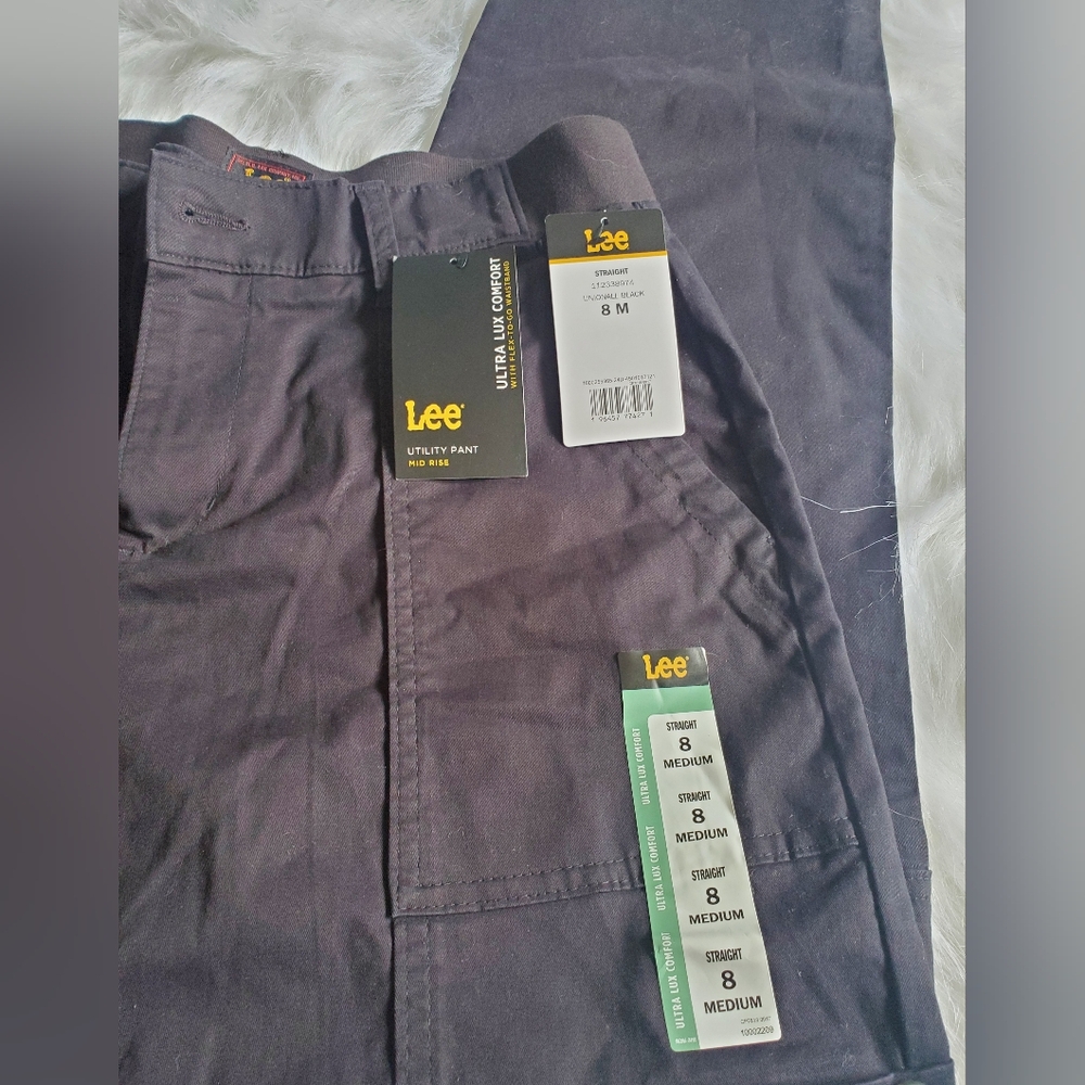 Lee Black Mid Rise Pants Sturdy Cotton Blend